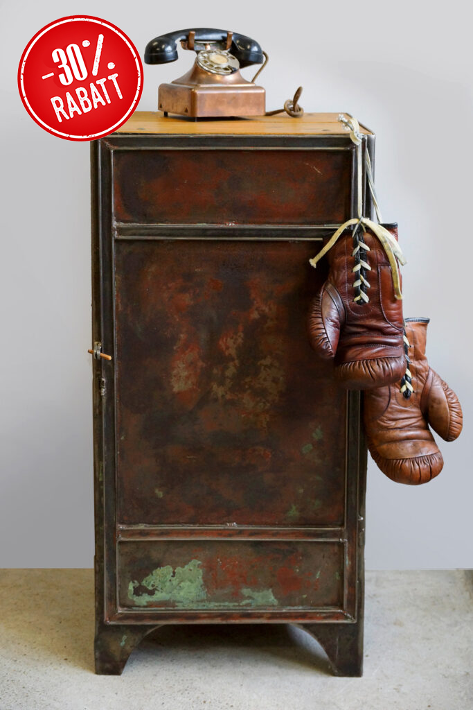 Vintage Industrial Tool Cabinet / Lochblechschrank aus der Rowac-Ära