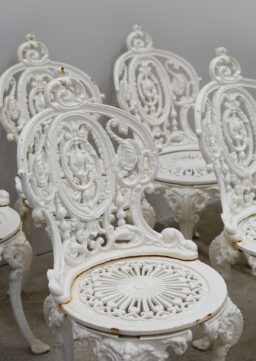 Viktorianische Coalbrookdale Stühle aus Gusseisen um 1880, 3 Stück